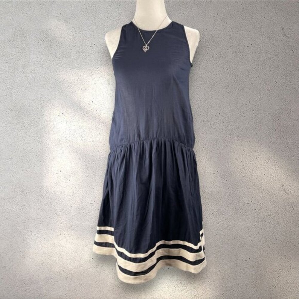 Karen Walker Runaway The Day Nautical Mini Dress Womens 0 Navy White Sailor Chic